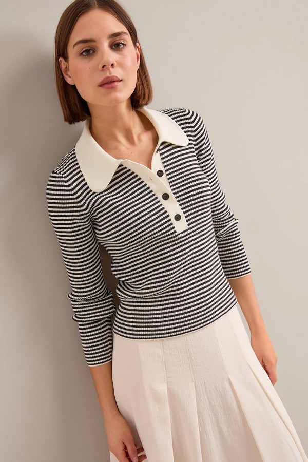 Wilma Cotton Blend Collared Jumper from Cefinn
