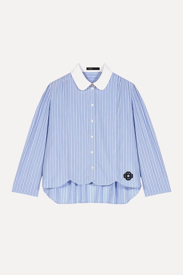 Contrast Stripe Shirt from Maje