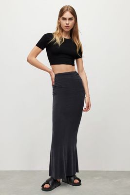 Sierra Low Rise Side Gathered Maxi Skirt
