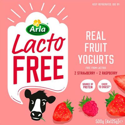 Strawberry & Raspberry Yogurts from Lactofree 