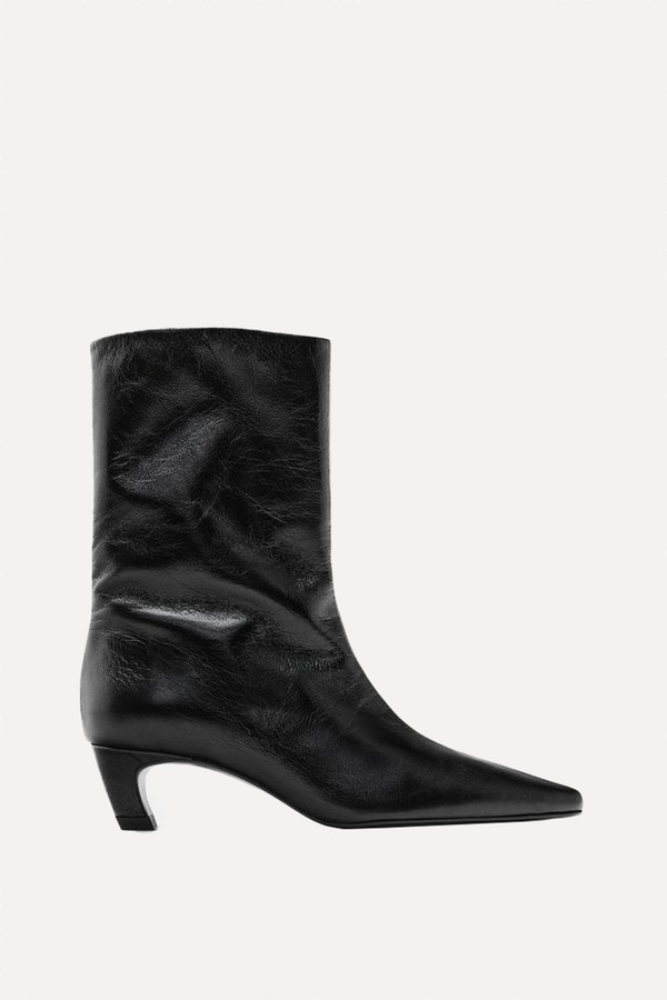 Leather High Heel Ankle Boots from Massimo Dutti
