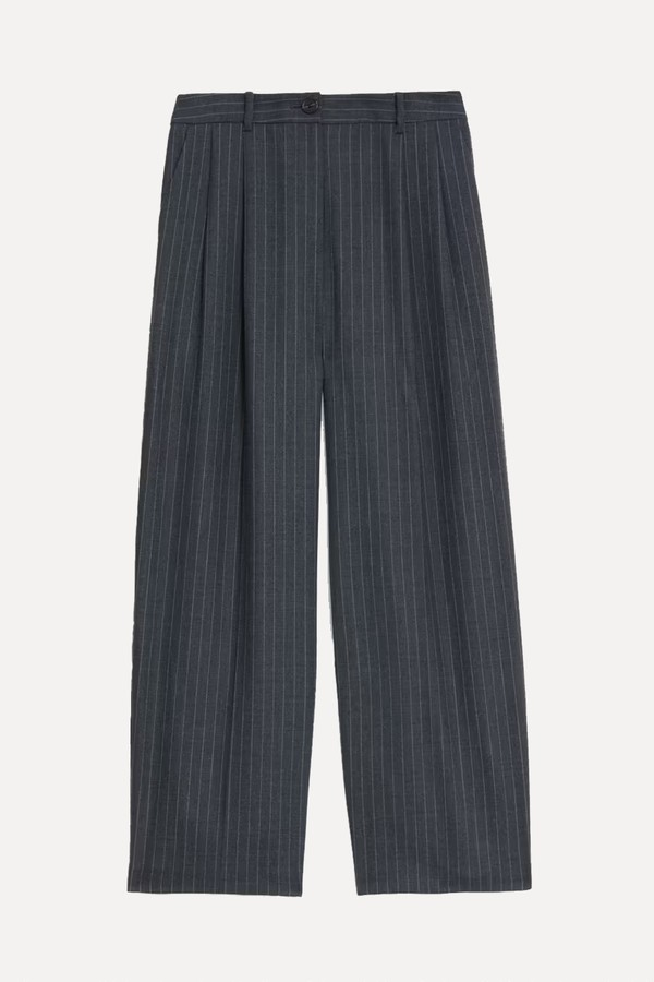 Wool Blend Pinstripe Tapered Trousers from Autograph