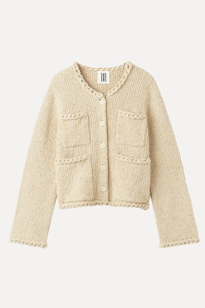 Makiro Braided-Trim Organic Cotton-Linen Blend Cardigan from By Malene Birger