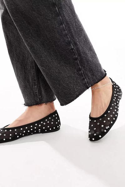  Studded Ballet Pumps from Mango