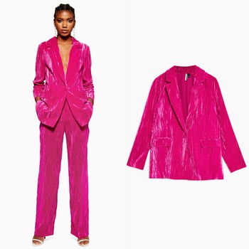 Crinkle Velvet Suit