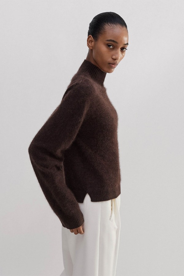 Brushed Cashmere Relaxed High Neck Jumper from Me+Em