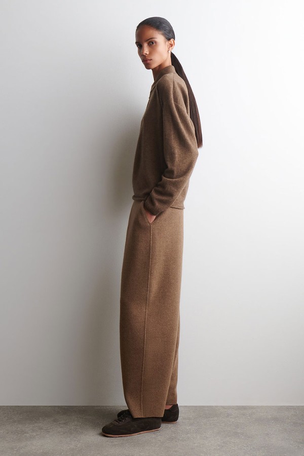 Merino Wool Barrel-Leg Trousers from COS