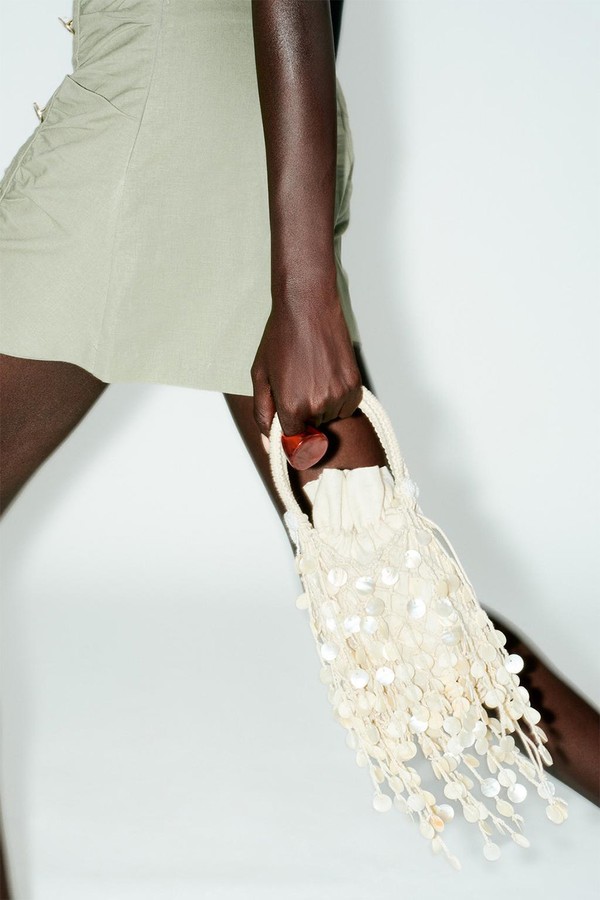 Pearlescent Appliqué Handbag from Zara