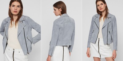 Suede Dalby Biker Light Blue, £298