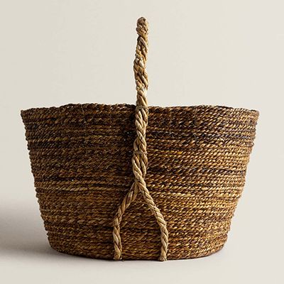 Basket with Woven Handle