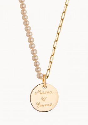 Personalised Pearl Love Links Necklace