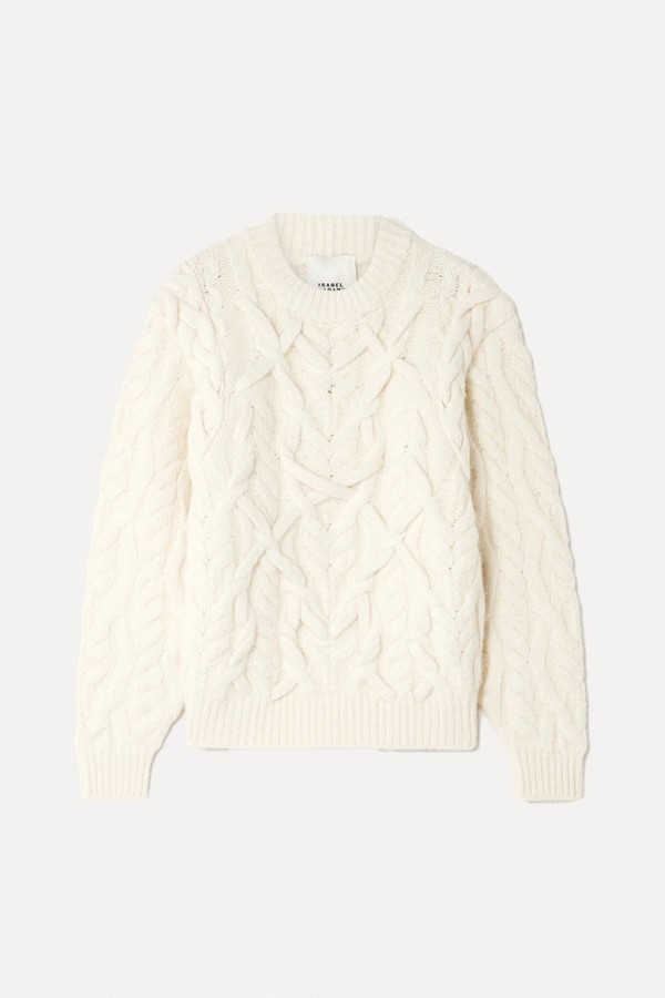 Basiliane Cable Knit Wool Blend Sweater from Isabel Marant