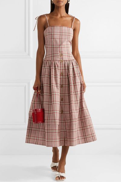 Issy Checked Cotton Midi Dress from Rejina Pyo