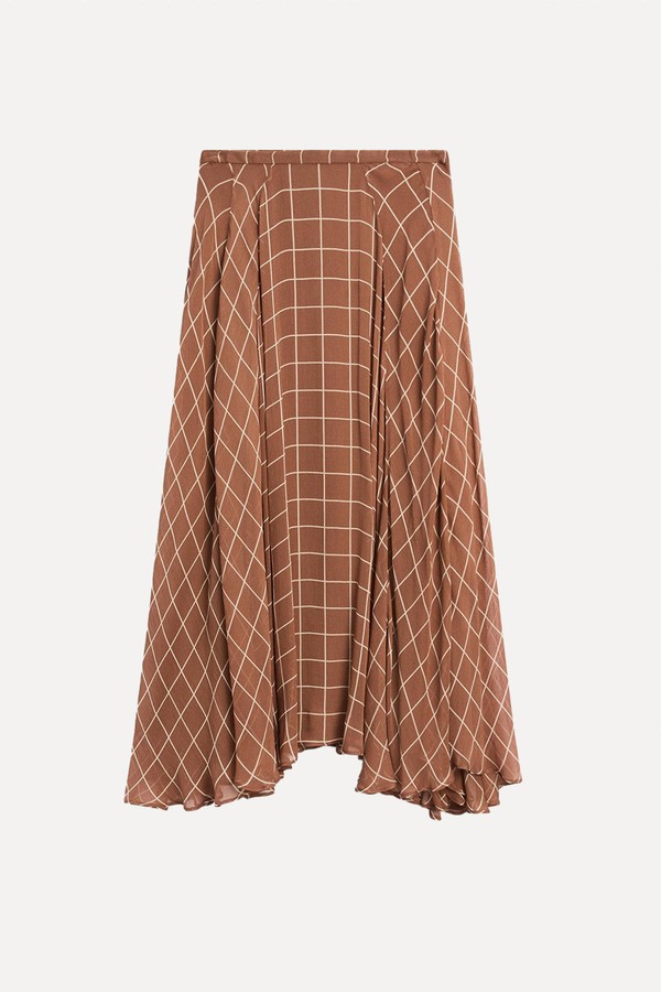 Long Flowing Checked Detail Skirt, £119 | Massimo Dutti 