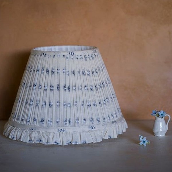 The Embroidered Cotton Lampshade from Imogen Pope London