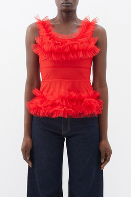 Clarice Scoop-Neck Ruffled-Tulle Top from Molly Goddard
