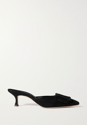 Maysale 50 Buckled Suede Mules from Manolo Blahnik 