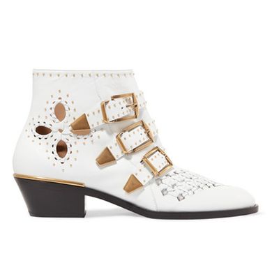 Susanna Cutout Studded Leather Ankle Boots from Chloé