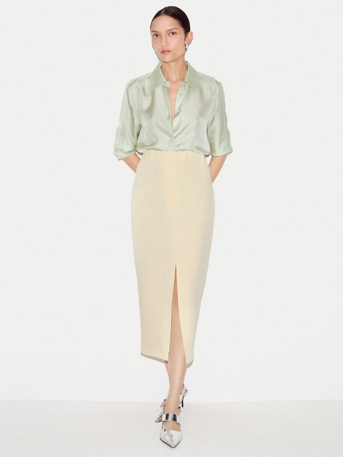 Tailored Split Front Skirt