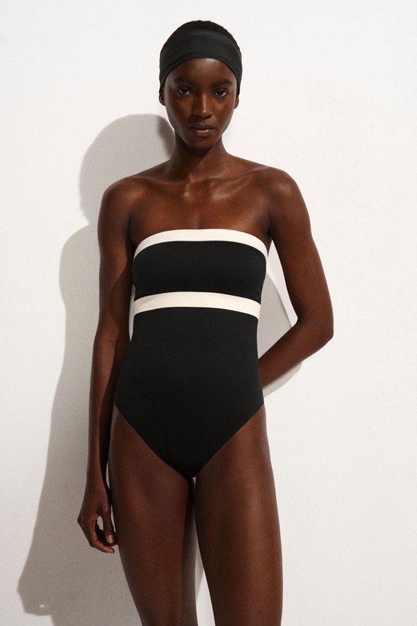 Colour-Block Scuba Bandeau Swimsuit from cos