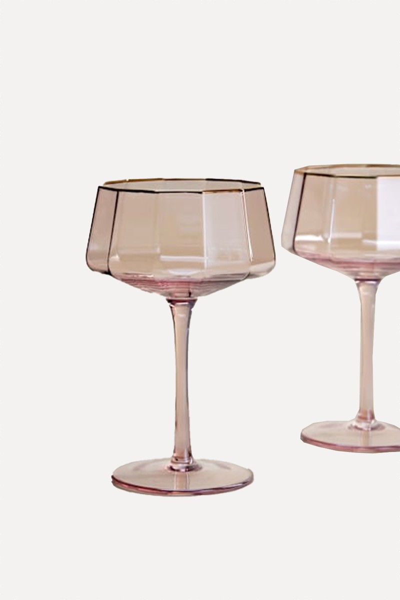 Set Of 2 Pearlescent Lustre Coupe Glasses