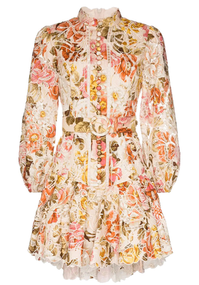 Belted Floral-Print Lace Dress from Zimmermann