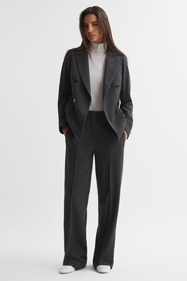 Double Breasted Wool Blend Blazer from Reiss