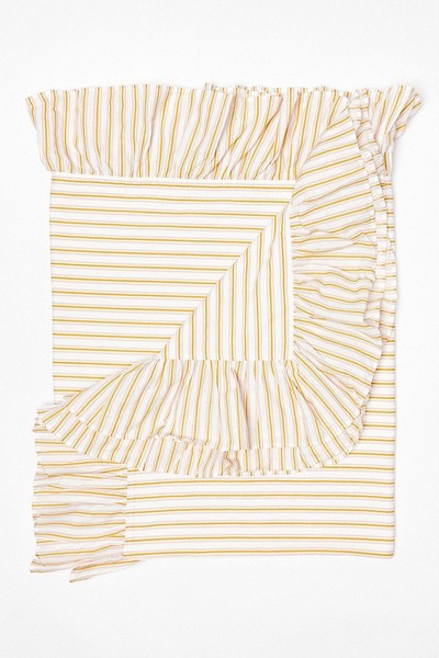 Floretta Stripe Yellow Pink Tablecloth from Oliver Bonas