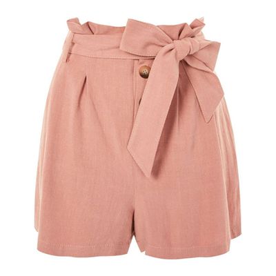 Linen Button Shorts from Topshop