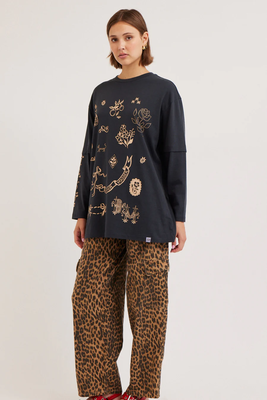 Leopard Cargo Jeans from Damson Madder