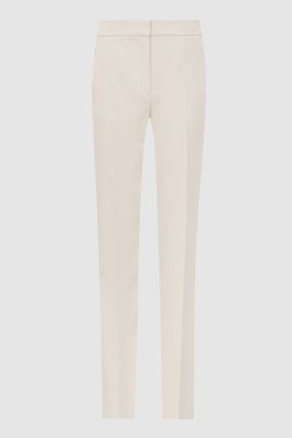 Split Hem Tailored Trousers Neutral