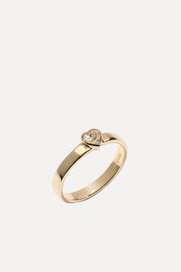 Diamond Heart Band Ring