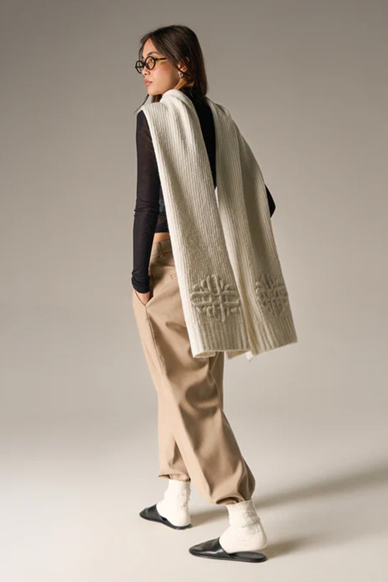 Emblem Knitted Scarf from The Couture Club