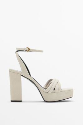 Suede High-Heel Platform Sandals from Massimo Dutti
