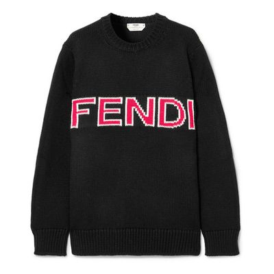 Intarsia Fleece Wool Sweater from Fendi