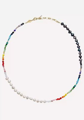 Gold-Plated Iris Pearl Multi-Stone Beaded Necklace from Anni Lu