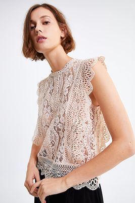 Contrast Lace Top