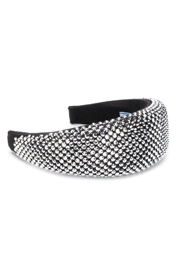 Chunky Rhinestone-Embellished Hairband from Prada