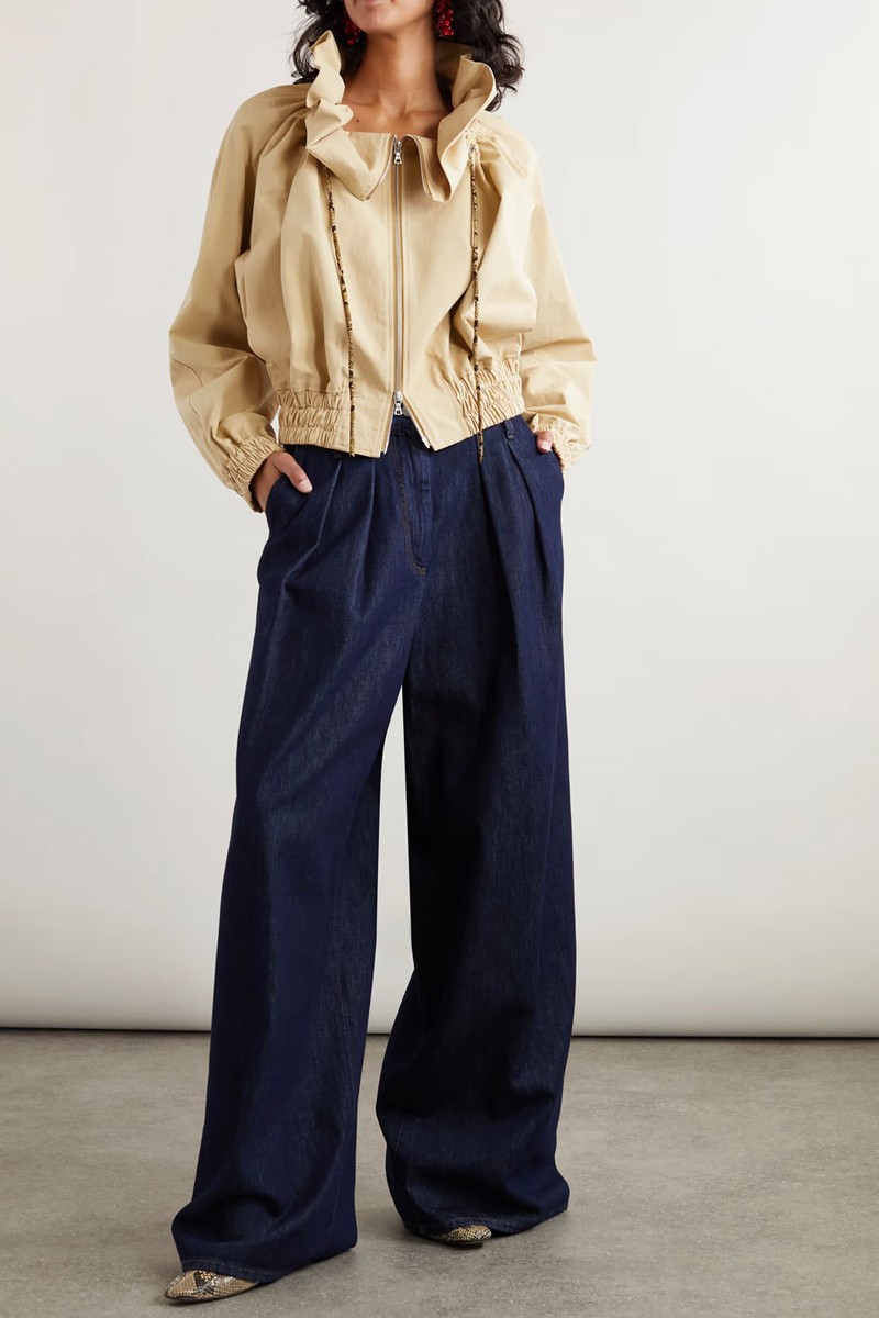 Cropped Ruffled Cotton-Canvas Jacket from Dries Van Noten