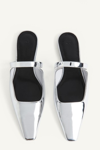 Metallic-Coated Mules