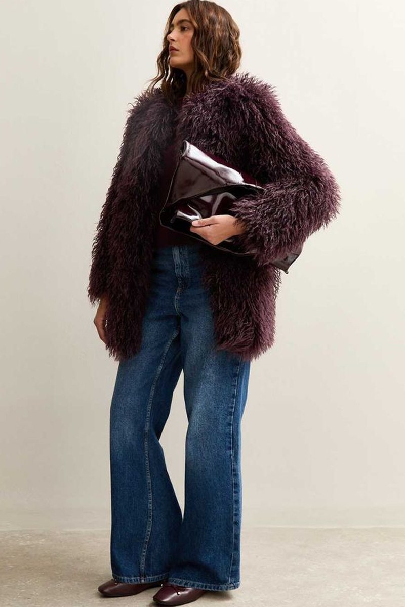 Faux Fur Midi Coat