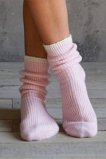 Pink Cashmere Bed Socks from Cove