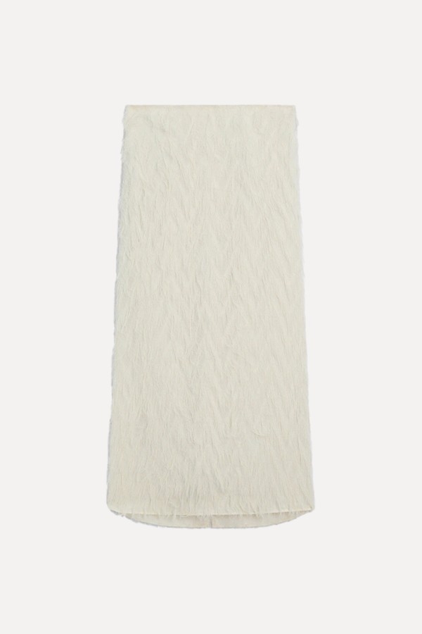 Long Frayed Skirt With Back Slit from Massimo Dutti