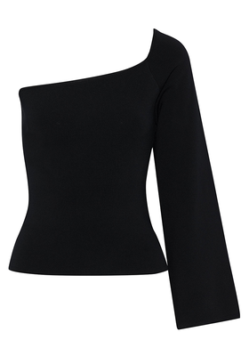 Renata One-Shoulder Stretch-Ponte Top from Solace London