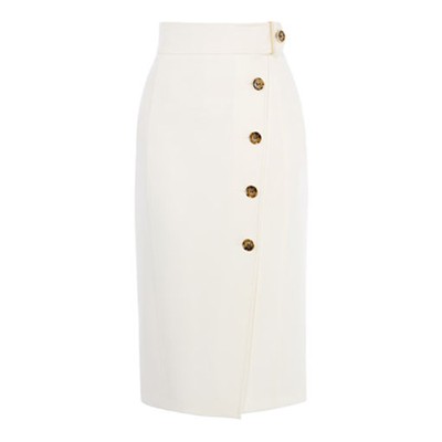 Buttoned Pencil Skirt