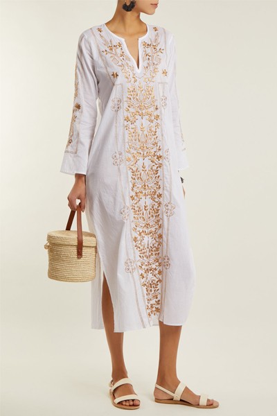 Sequin Embellished embroidered Kaftan from Juliet Dunn