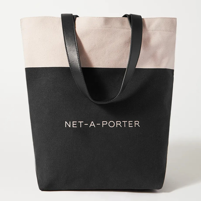 Leather-Trimmed Two-Tone Cotton Canvas Tote from Net-A-Porter X Loeffler Randall
