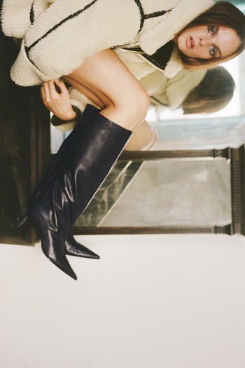 Leather High-Heel Boots, £119