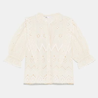 Top With Cutwork Embroidery from Zara