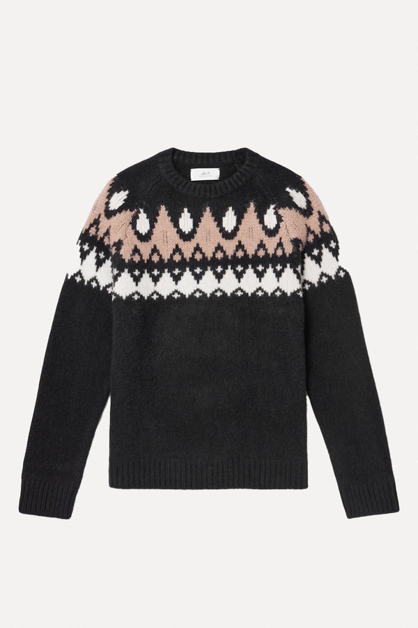 Geo Intarsia-Knit Wool & Cashmere-Blend Sweater from Mr P.